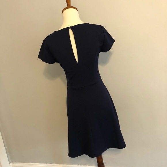 Charlotte Russe Navy blue basket weave print dress - Picture 2 of 8